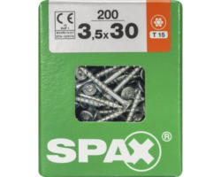 Spax Universalschraube Senkkopf Stahl gehärtet T 15, Holz-Teilgewinde 3,5x30 mm, 200 Stück