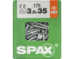 Spax Universalschraube Senkkopf Stahl gehärtet T 15, Holz-Teilgewinde 3,5x35 mm, 175 Stück