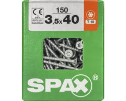 Spax Universalschraube Senkkopf Stahl gehärtet T 15, Holz-Teilgewinde 3,5x40 mm, 150 Stück