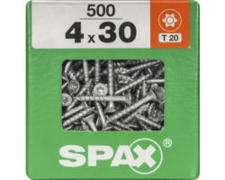 Spax Universalschraube Senkkopf Stahl gehärtet T 20, Holz-Teilgewinde 4x30 mm, 500 Stück