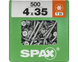 Spax Universalschraube Senkkopf Stahl gehärtet T 20, Holz-Teilgewinde 4x35 mm, 500 Stück