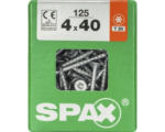 Hornbach Spax Universalschraube Senkkopf Stahl gehärtet T 20, Holz-Teilgewinde 4x40 mm, 125 Stück