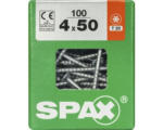 Hornbach Spax Universalschraube Senkkopf Stahl gehärtet T 20, Holz-Teilgewinde 4x50 mm, 100 Stück