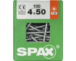 Spax Universalschraube Senkkopf Stahl gehärtet T 20, Holz-Teilgewinde 4x50 mm, 100 Stück