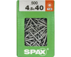 Spax Universalschraube Senkkopf Stahl gehärtet T 20, Holz-Teilgewinde 4,5x40 mm, 500 Stück