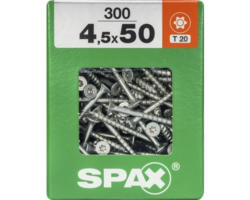 Spax Universalschraube Senkkopf Stahl gehärtet T 20, Holz-Teilgewinde 4,5x50 mm, 300 Stück