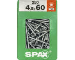 Hornbach Spax Universalschraube Senkkopf Stahl gehärtet T 20, Holz-Teilgewinde 4,5x60 mm, 250 Stück