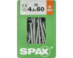 Hornbach Spax Universalschraube Senkkopf Stahl gehärtet T 20, Holz-Teilgewinde 4,5x60 mm, 50 Stück