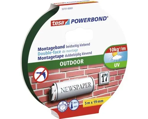Montageband Tesa Powerbond Outdoor grün 19 mm x 5 m