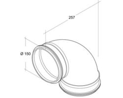 Wickelfalzrohr-Rundbogen Ø 150 mm 90°