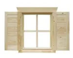 Hornbach Fensterläden SKAN HOLZ für 28 mm Blockbohlenhaus 1 Paar, 57,5 x 70,5 cm natur