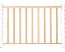 Brüstungsgeländer Buche roh mit Vierkant-Geländerstäben gerade L:150 cm