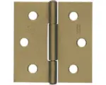 Hornbach Scharnier quadratisch mit vernietetem Messingstift, 64 x 62 mm, Messing