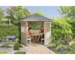 Hornbach Pavillon weka mit Fußboden, Tisch und Sitzgelegenheit 223 x 257 cm natur