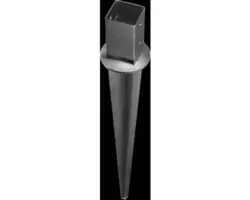 Einschlagbodenhülse verstellbar, 91 x 91 x 150 x 750 mm, feuerverzinkt, 1 Stück