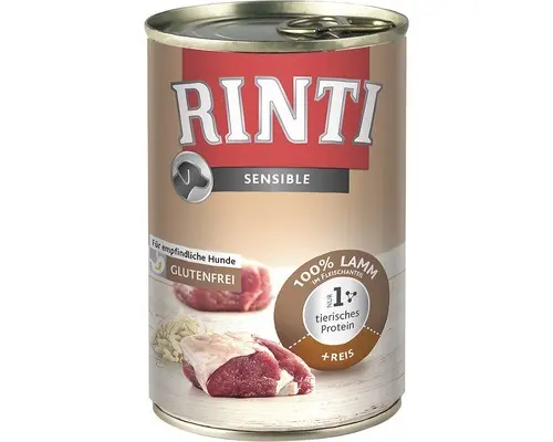 Hundefutter nass RINTI Sensible Lamm+Reis 400 g