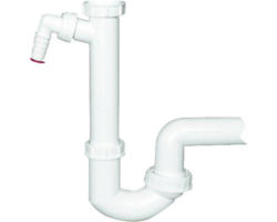 Siphon HL 100/40 für Spüle DN40x6/4" mit Kugelgelenk und Waschgeräteanschluss