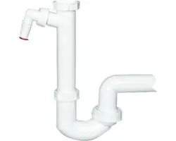 Siphon HL 100/40 für Spüle DN40x6/4" mit Kugelgelenk und Waschgeräteanschluss