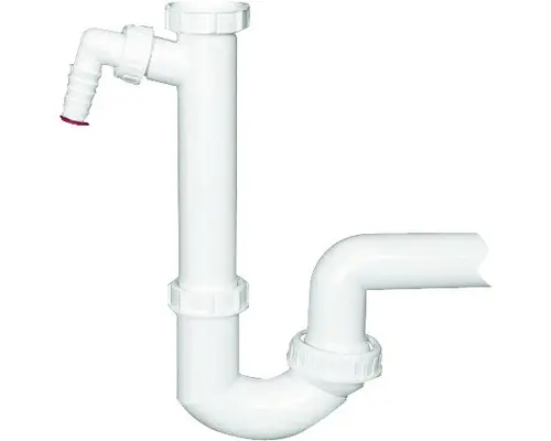 Siphon HL 100/40 für Spüle DN40x6/4" mit Kugelgelenk und Waschgeräteanschluss