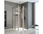 Hornbach Eckeinstieg mit Pendeltür Schulte MasterClass 800x800x1800 mm Echtglas Klar hell aluminium