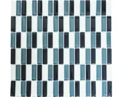 Glasmosaik XCM S828 32,2x31,0 cm grau weiß schwarz