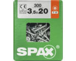 Hornbach Spax Universalschraube Senkkopf Stahl gehärtet T 15, Holz-Vollgewinde 3,5x20 mm, 300 Stück