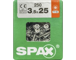 Spax Universalschraube Senkkopf Stahl gehärtet T 15, Holz-Vollgewinde 3,5x25 mm, 250 Stück