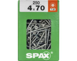 Spax Universalschraube Senkkopf Stahl gehärtet T 20, Holz-Teilgewinde 4x70 mm, 250 Stück