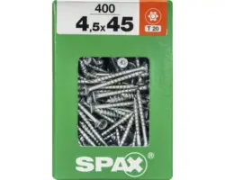 Spax Universalschraube Senkkopf Stahl gehärtet T 20, Holz-Teilgewinde 4,5x45 mm, 400 Stück