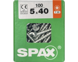 Spax Universalschraube Senkkopf Stahl gehärtet T 20, Holz-Teilgewinde 5x40 mm, 100 Stück