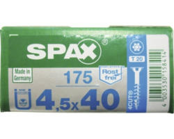 Spax Universalschraube, Edelstahl A2, Senkkopf T 20, Holz-Teilgewinde, 4,5x40 mm, 175 Stück