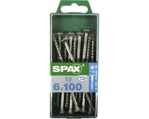 Spax Universalschraube, Edelstahl A2, Senkkopf T 30, Holz-Teilgewinde, 6x100 mm, 10 Stück