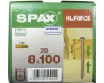 Hornbach Spax Holzbauschraube Hi.Force, Tellerkopf T 40, Holz-Vollgewinde, 8x100 mm, 20 Stück