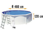 Hornbach Aufstellpool Stahlwandpool-Set Planet Pool Vision-Pool Classic rund Ø 460x120 cm inkl. Kartuschenfilteranlage & Leiter weiß