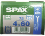 Hornbach Spax Universalschraube, Edelstahl A2, Senkkopf T 20, Holz-Teilgewinde, 4x60 mm, 75 Stück