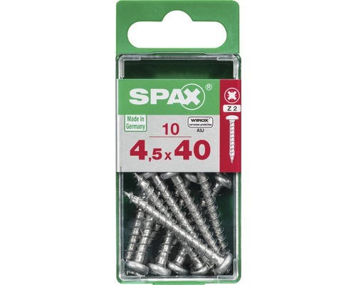 Spax Universalschraube Kreuzschlitz PZ 2, Halbrundkopf, 4,5x40 mm, 10 Stück