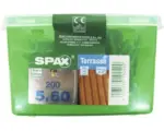 Hornbach Spax Terrassenschraube, Edelstahl A2 blank, Zylinderkopf T25, Fixiergewinde, 5x60 mm, 200 Stück