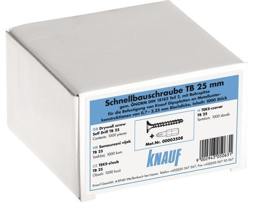 Schnellbauschraube Knauf TB 3,5x25 mm