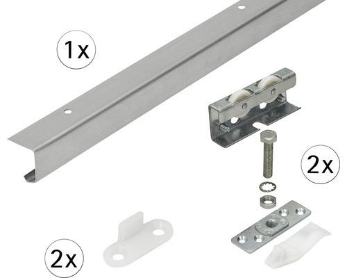 Schiebetür-Komplettset TopLine 3plus für eine Schiebetür, 2000 mm, verzinkt