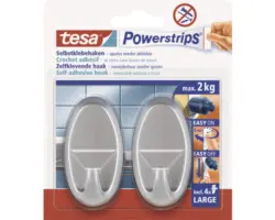 Haken Tesa Powerstrips Oval chrom matt