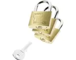 Hornbach Vorhängeschloss Burg Wächter TRIO 405 40 GL SB Messing 40mm, 3 Stück