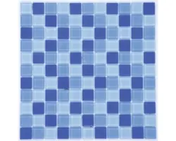 Glasmosaik 222 30,0x30,0 cm blau