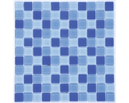 Glasmosaik 222 30,0x30,0 cm blau