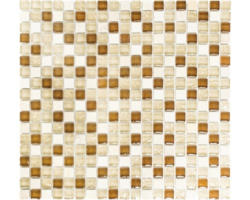 Glasmosaik mit Naturstein XCM M820 30,5x32,2 cm beige braun