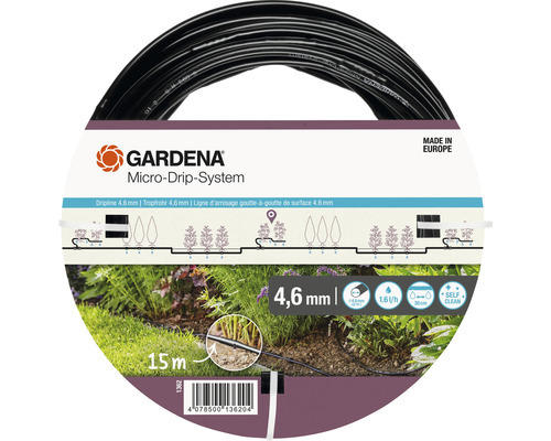 Micro-Drip-System GARDENA Tropfrohr oberirdisch 4,6 mm 3/16 Zoll 15 m ohne Armaturen