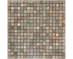 Natursteinmosaik Quarzit 30,5x30,5 cm beige braun grau