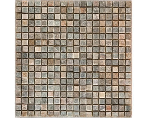 Natursteinmosaik Quarzit 30,5x30,5 cm beige braun grau