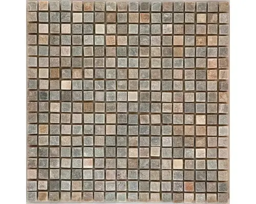 Natursteinmosaik Quarzit 30,5x30,5 cm beige braun grau