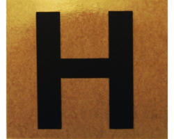 Klebeziffer "Buchstabe H" Papier 50 x 50 mm