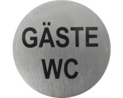 Hinweisschild "Gäste-WC" Alu rund 75 mm